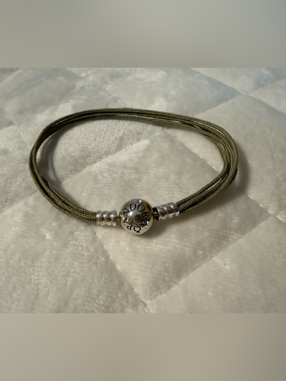 Retired Pandora Taupe Multi-Strand Bracelet